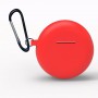 Силиконовый матовый противоударный чехол с карабином для Huawei FreeBuds 3, цвет Красный