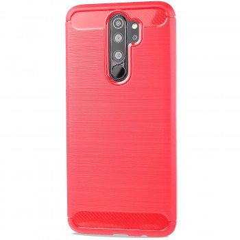 Матовый силиконовый чехол для Xiaomi RedMi Note 8 Pro с текстурным покрытием металлик Красный