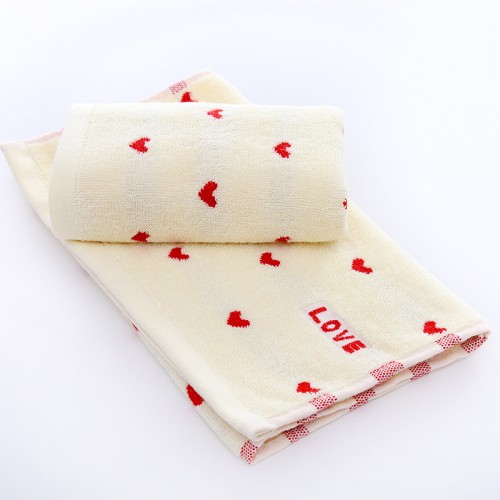 Кухонное махровое полотенце 34x75 см с текстурой Сердечки 