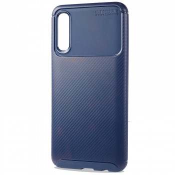 Матовый силиконовый чехол для Samsung Galaxy A30s/A50 с текстурным покрытием карбон Синий