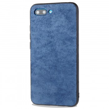 Силиконовый матовый непрозрачный чехол с текстурным покрытием Ткань для Huawei Honor 10 Синий