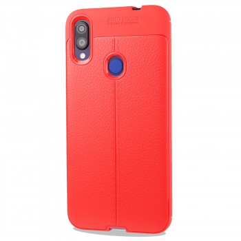 Силиконовый чехол накладка для Xiaomi RedMi Note 7 с текстурой кожи Красный