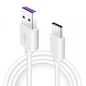Интерфейсный кабель USB 3.1 Type-C 1м с поддержкой быстрой зарядки 5А Белый
