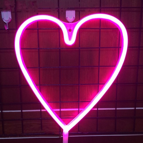 Неоновая декорация 30см дизайн Сердце 