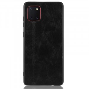 Чехол задняя накладка для Samsung Galaxy S10 Lite с текстурой кожи Черный