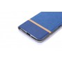 Чехол горизонтальная книжка подставка на силиконовой основе с отсеком для карт и тканевым покрытием для Samsung Galaxy S10 Lite , цвет Черный