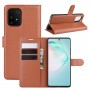 Чехол портмоне подставка на силиконовой основе с отсеком для карт на магнитной защелке для Samsung Galaxy S10 Lite , цвет Коричневый