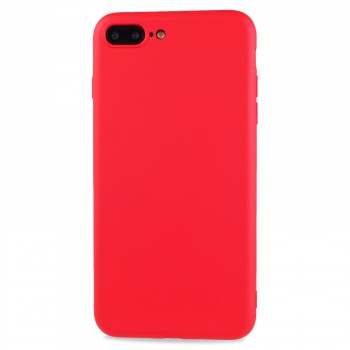 Силиконовый матовый непрозрачный чехол с нескользящим софт-тач покрытием для Iphone 7 Plus/8 Plus Красный
