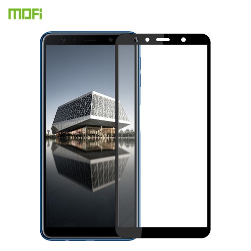 Улучшенное олеофобное 3D полноэкранное защитное стекло Mofi для Samsung Galaxy A7 (2018), цвет Черный