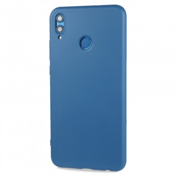 Силиконовый матовый непрозрачный чехол с нескользящим софт-тач покрытием для Huawei Honor 8X Синий