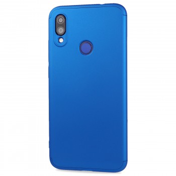 Трехкомпонентный сборный матовый пластиковый чехол для Xiaomi RedMi Note 7 Синий