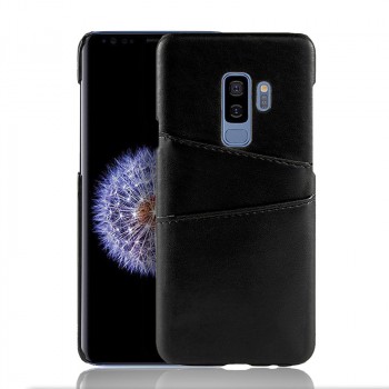 Чехол задняя накладка для Samsung Galaxy S9 Plus с текстурой кожи Черный