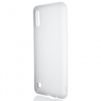 Силиконовый матовый полупрозрачный чехол для Samsung Galaxy A10 Белый