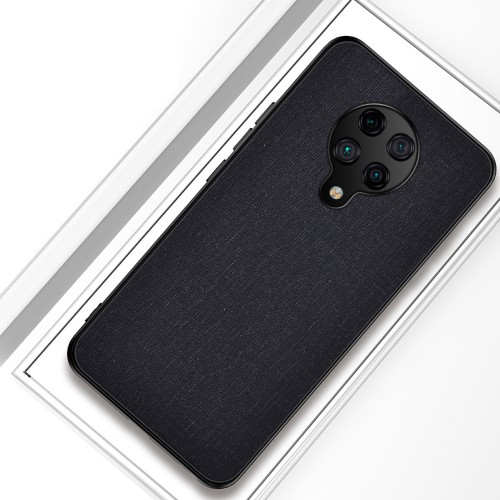 Силиконовый матовый непрозрачный чехол с текстурным покрытием Ткань для Xiaomi RedMi K30 Pro/Poco F2 Pro, цвет Черный