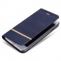 Флип чехол-книжка для Samsung Galaxy A11/M11 с текстурой ткани и функцией подставки, цвет Синий