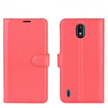 Чехол портмоне подставка на силиконовой основе с отсеком для карт на магнитной защелке для Nokia 1.3  Красный