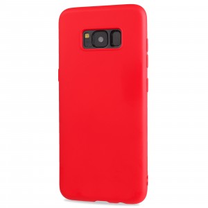 Силиконовый матовый непрозрачный чехол с нескользящим софт-тач покрытием для Samsung Galaxy S8 Красный