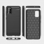 Матовый силиконовый чехол для Samsung Galaxy A31 с текстурным покрытием металлик, цвет Черный