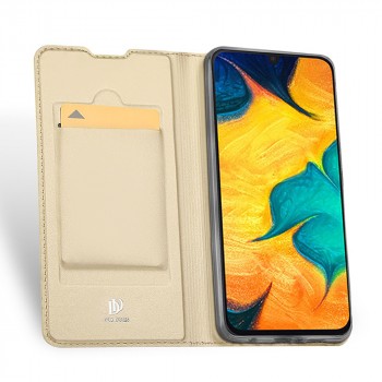 Магнитный флип чехол-книжка для Samsung Galaxy A10 с функцией подставки и с отсеком для карт Бежевый