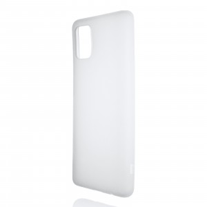 Силиконовый матовый полупрозрачный чехол для Samsung Galaxy A51 Белый