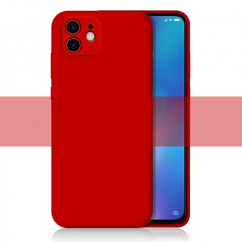 Силиконовый матовый непрозрачный чехол с нескользящим софт-тач покрытием для Iphone 11 Красный