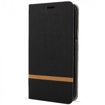 Флип чехол-книжка для Huawei Y5p/Honor 9S с текстурой ткани и функцией подставки Черный