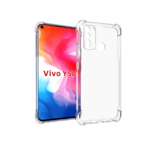 Силиконовый глянцевый транспарентный чехол с усиленными углами для Vivo Y30