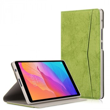 Винтажный чехол книжка подставка на силиконовой основе с отсеком для карт для Huawei MatePad T8  Зеленый