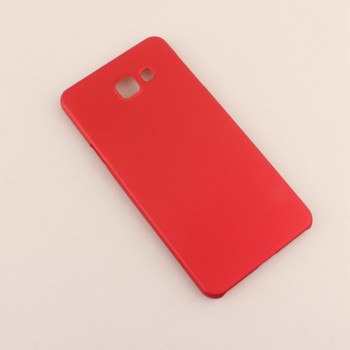 Пластиковый матовый металлик чехол для Samsung Galaxy A7 (2016) Красный