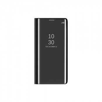 Пластиковый зеркальный чехол книжка для Iphone 7/SE (2020)/8 с полупрозрачной крышкой для уведомлений Черный
