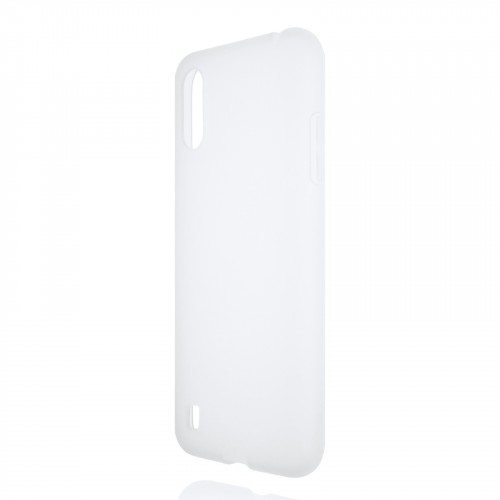 Силиконовый матовый полупрозрачный чехол для Samsung Galaxy M01/Galaxy A01, цвет Белый