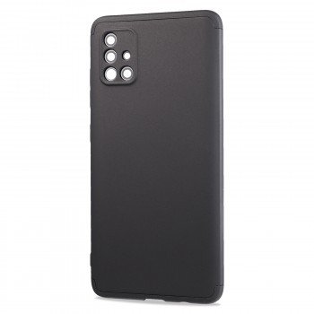 Трехкомпонентный сборный матовый пластиковый чехол для Samsung Galaxy A51 Черный