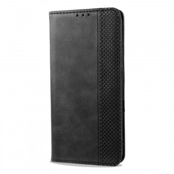 Винтажный чехол портмоне подставка на силиконовой основе с отсеком для карт для Samsung Galaxy M30s Черный