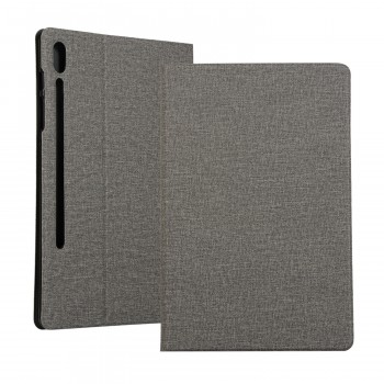 Чехол книжка подставка на непрозрачной силиконовой основе с тканевым покрытием для Samsung Galaxy Tab S7 