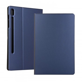 Чехол книжка подставка на непрозрачной силиконовой основе для Samsung Galaxy Tab S7 Синий