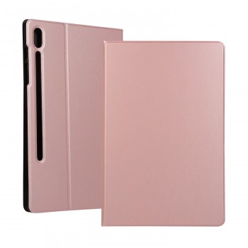 Чехол книжка подставка на непрозрачной силиконовой основе для Samsung Galaxy Tab S7 Розовый