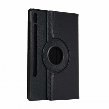 Роторный чехол книжка подставка на непрозрачной поликарбонатной основе с поддержкой кисти для Samsung Galaxy Tab S7 Черный