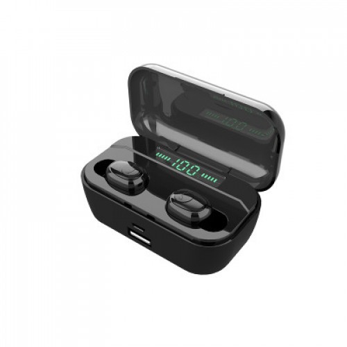 Беспроводные влагозащищенные (IPX7) наушники True Wireless Bluetooth 5.0 с магнитным зарядным кейсом 3500мАч с LED-дисплеем и функцией повербанка