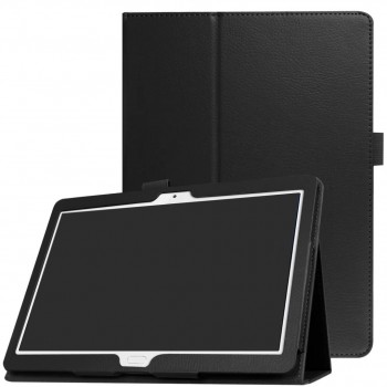 Чехол книжка подставка с рамочной защитой экрана и крепежом для стилуса для Huawei MatePad T10 Черный