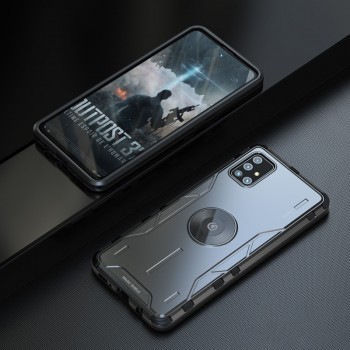 Металлический противоударный двухкомпонентный чехол для Samsung Galaxy A51 Черный