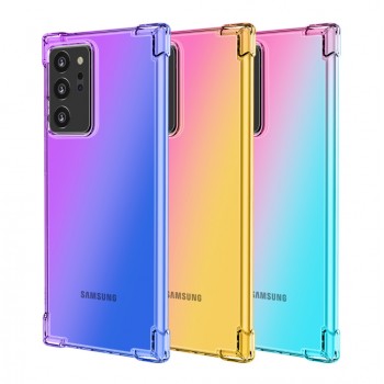 Силиконовый глянцевый полупрозрачный градиентный чехол с усиленными углами для Samsung Galaxy S20 FE