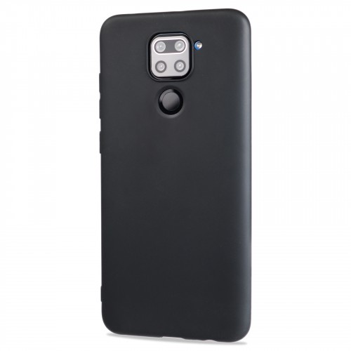 Силиконовый матовый непрозрачный чехол для Xiaomi RedMi Note 9, цвет Черный