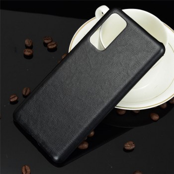 Пластиковый непрозрачный матовый чехол с текстурным покрытием Кожа для Samsung Galaxy S20 FE Черный