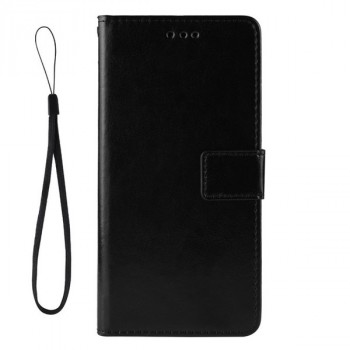 Глянцевый водоотталкивающий чехол портмоне подставка для Iphone 12 Mini с магнитной защелкой и отделениями для карт Черный