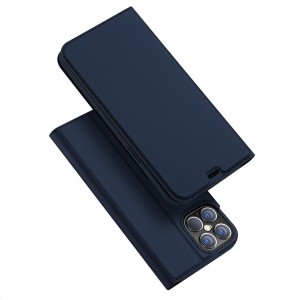Магнитный флип чехол-книжка для Iphone 12 Pro Max с функцией подставки и с отсеком для карт Синий