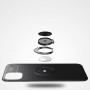 Силиконовый матовый чехол для Iphone 12 Mini с встроенным кольцом-подставкой-держателем, цвет Черный