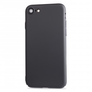 Матовый пластиковый чехол для Iphone 8/SE (2020)/7 с улучшенной защитой торцов корпуса Черный