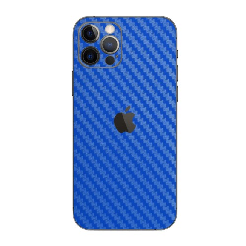 Защитная пленка на заднюю и боковые поверхности текстура Карбон для Iphone 12 Pro, цвет Синий