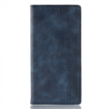 Винтажный чехол портмоне подставка на силиконовой основе с отсеком для карт для Huawei P Smart (2021)  Синий