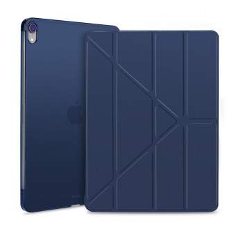 Оригами чехол книжка подставка на пластиковой полупрозрачной основе для Ipad Air (2020)/Pro 11 (2020) Синий